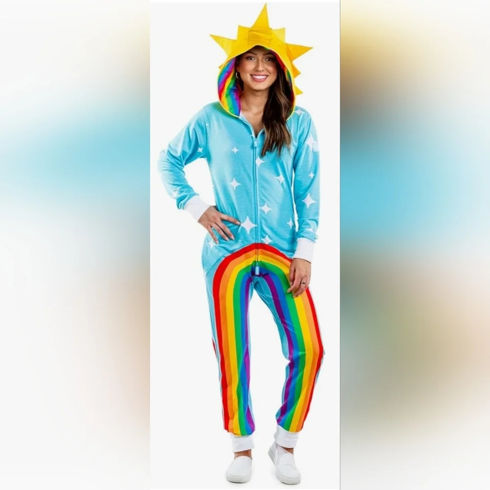 New Unisex Tipsy Elves Rainbow Onesie - Picture 2 of 14
